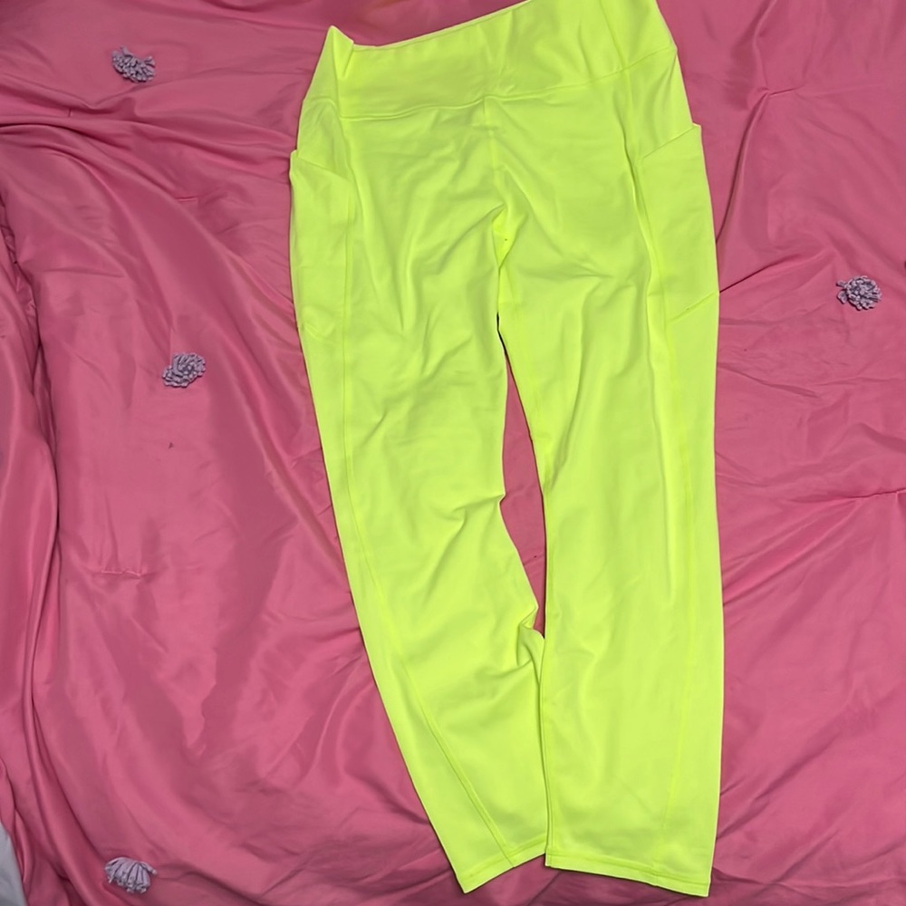 Neon green stretch leggings brand new